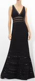 'Nuria' Cut-out Long Bandage Dress in Black