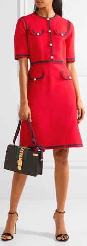 Grosgrain-Trimmed Cady Mini Dress - DESIGNER INSPIRED FASHIONS