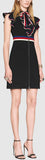'Sylvie Web' Ruffle Zip-Front Dress, Black - DESIGNER INSPIRED FASHIONS