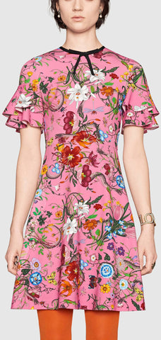 'Flora' Snake Print Dress, Pink - DESIGNER INSPIRED FASHIONS