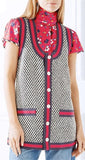 Houndstooth Vest with Web-Trim