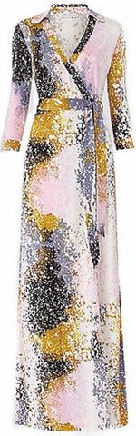 Abstract Paint Maxi Wrap Dress