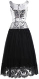 Sequined Lace Midi Dress