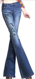 Embellished Floral Faded Denim Jeans - DESIGNER INSPIRED FASHIONS