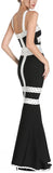 Black & White Scalloped Trimmed Maxi Dress