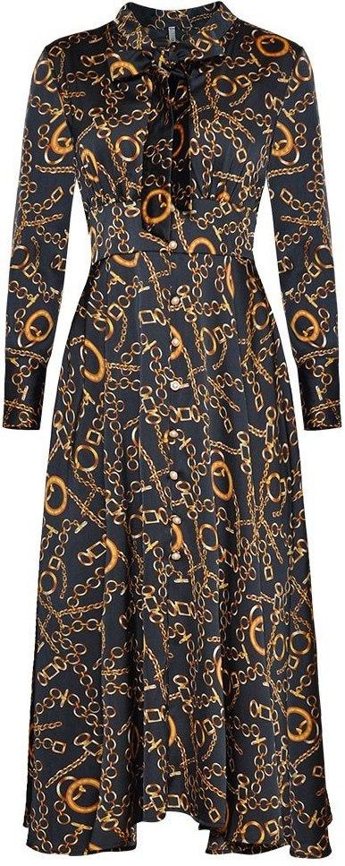 Chain Print Midi Dress