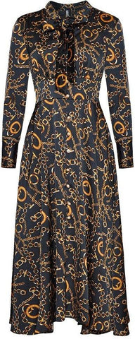 Chain Print Midi Dress