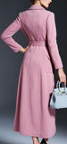 Full-Length Tie-Waist Coat in Pink - DESIGNER INSPIRED FASHIONS