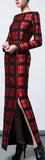 Boat-Neck Window Printed Maxi Dress