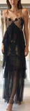 'Nymph' Tiered Lace Gown - White or Black