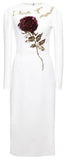 Rose Embellished Dress-White - DESIGNER INSPIRED FASHIONS