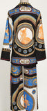 Printed Pajama Set with Scarf