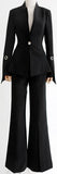 Black Flared Jacket & Pant Set