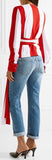 Wrap-Effect Striped Top