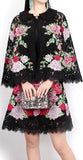 Black Floral Lace Capelet & Mini Skirt - DESIGNER INSPIRED FASHIONS