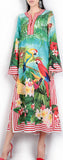 Tropical Printed Kaftan Dress