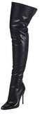Zipper-Heel Over-the-Knee Leather Boot