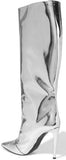 Mirrored-Leather Knee Boots - DESIGNER INSPIRED FASHIONS