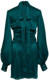 Ruched Satin Mini Dress