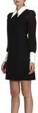 Black Cady Dress with White Sequined Collar & Cuffs