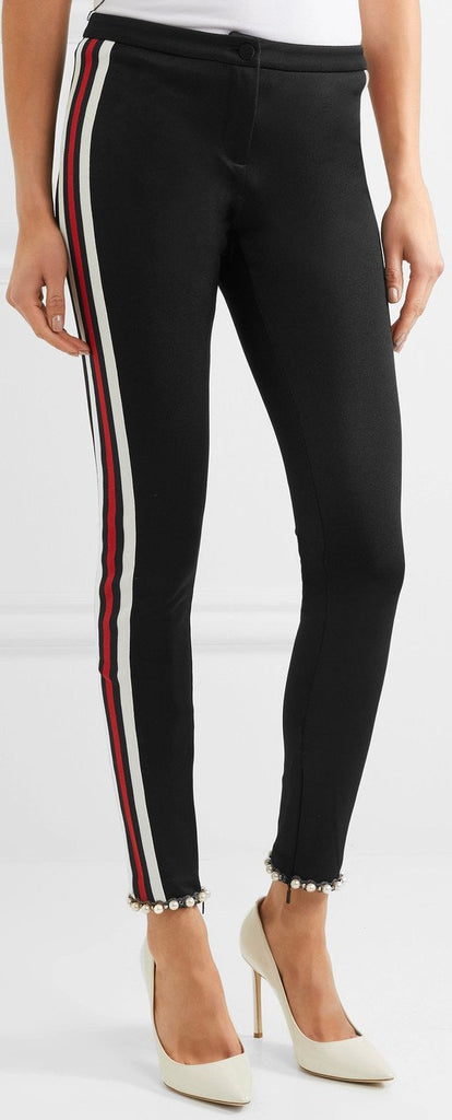 Striped Jersey Skinny Pants - DESIGNER INSPIRED FASHIONS