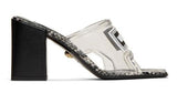 Black & White Leather and PVC Sandals