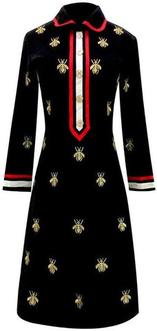 Insect-Embroidered Mini Dress
