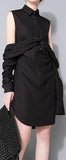 Long Black 2-Way Shirt - DESIGNER INSPIRED FASHIONS