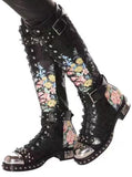 Embellished Leather Boots