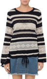 Striped Lacey Knit Sweater - DESIGNER INSPIRED FASHIONS