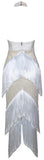 Fringed Lace White Halter Gown