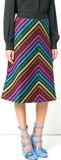 Metallic Striped Knit Skirt