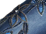 Embellished Floral Faded Denim Jeans - DESIGNER INSPIRED FASHIONS