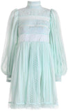 'Rhythm Spiral' Empire Dress in Mint Green - DESIGNER INSPIRED FASHIONS