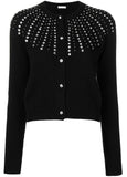 Crystal-Embellished Cardigan, Black