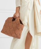 Woven Textured-Leather Tote