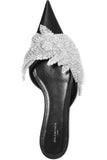Embellished Satin Slippers - Fuchsia Pink or Black