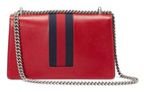 Dionysus Embroidered Leather Shoulder Bag, Red