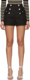 Button-Embellished Shorts, Black
