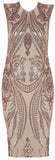 Stretch Sequin Dress - Blue or Nude/Beige