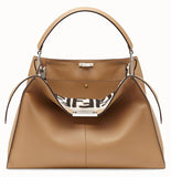 Peekaboo X-Lite Leather Bag - Beige, Green, Black