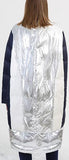 Asymmetrical Metallic Color-Contrast Puffer Coat