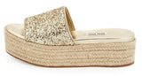 Glitter Platform Espadrilles Slide Sandal - Argento - (Silver or Gold) - DESIGNER INSPIRED FASHIONS