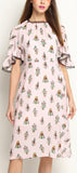 Robot-Print Lace-Trimmed Silk Dress - DESIGNER INSPIRED FASHIONS