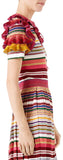 Ruffled Stripe Knit Top & Skirt Set