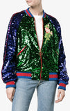 Sequin Embellished Bomber Jacket