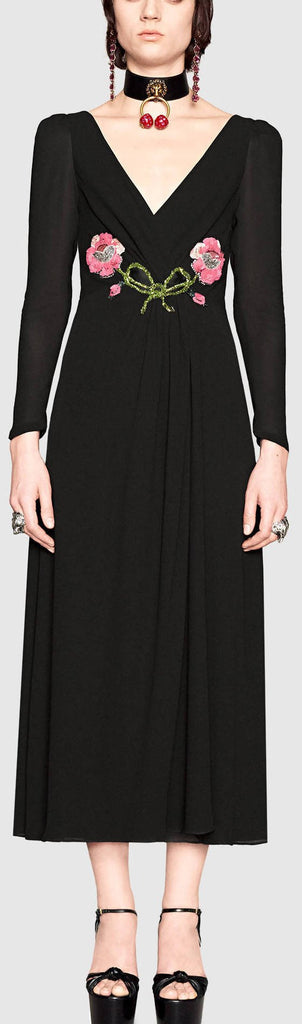 Black Embroidered Sable Dress | DESIGNER INSPIRED FASHIONS