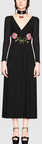 Black Embroidered Sable Dress | DESIGNER INSPIRED FASHIONS
