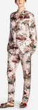 Floral & Cat-Print Pajama Shirt & Pant Set