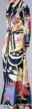 Long Tropical-Print Shirt-Dress